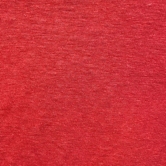 Eileen Fisher Red Organic Linen V-Neck Top Shirt 3/4 Sleeves R171ZO Size XL VGC - Picture 2 of 4